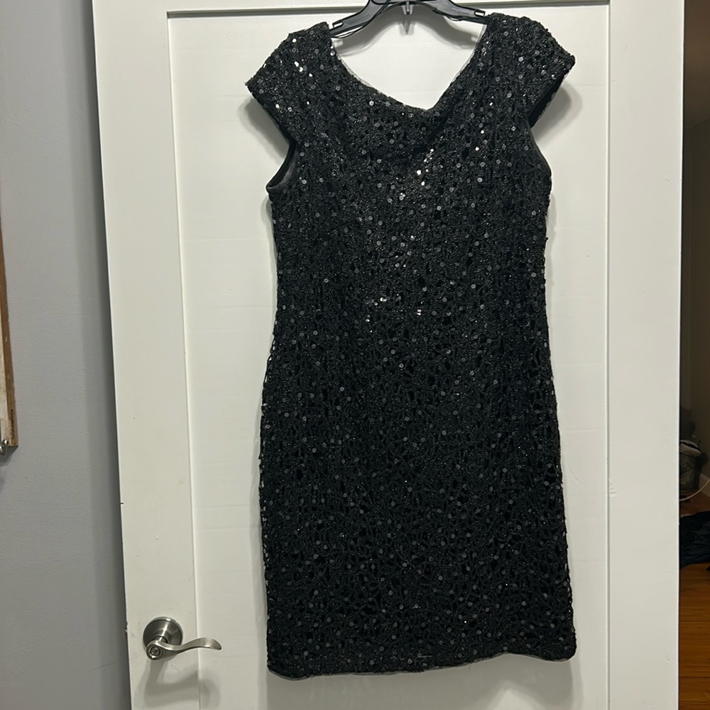 Black formal sequin mini dress